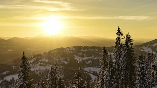 View in Sunrise Winter Mountain Timelapse