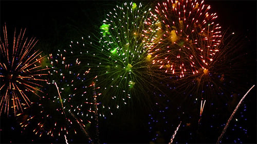 Brilliant Fireworks Exploding in the Night Sky