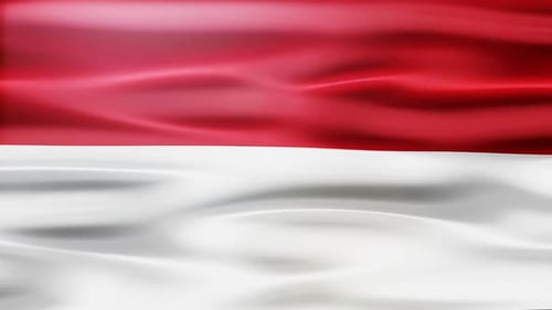 Waving Red and White Fabric Flag Background