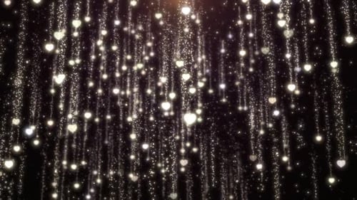 Sparkling Golden Hearts Falling Background for Romantic Celebrations