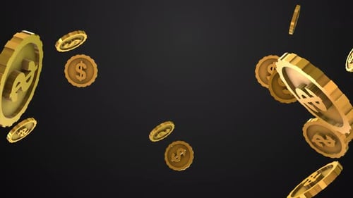 Dollarzeichen 3D-Münz-Hintergrundschleife