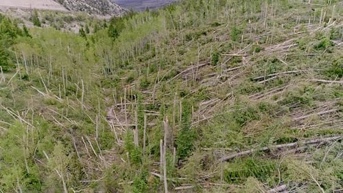 Flying over damage from EF-2 tornado in Duchesne County Utah
