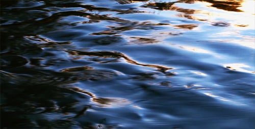 Rippling Water Surface at Sunset