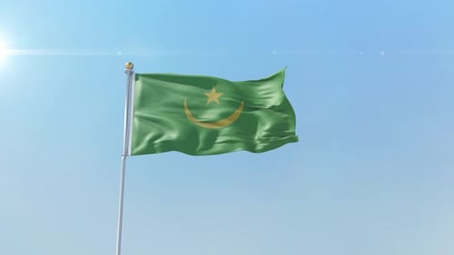 Mauritania National Flag Waving Animation