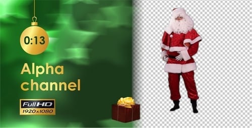 Santa Claus Carrying a Present With Colorful Background