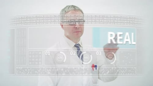 Touchscreen Display with VIRTUAL REALITY Text and Engineer