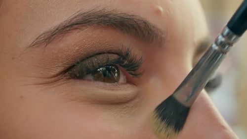 Close Up of Eye Makeup Application