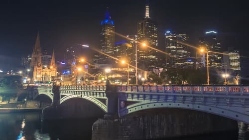 Melbourne at night timelapse