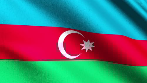 Azerbaijan Flag Waving
