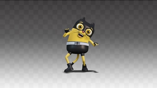 Cute Cartoon Cat Character Performing a Dance Loop