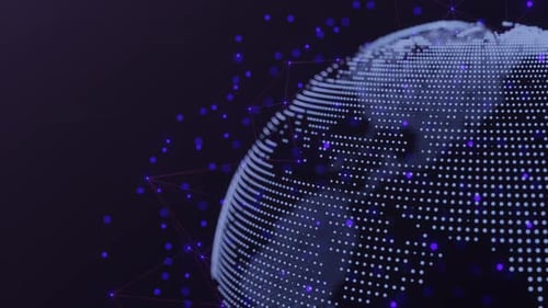 Futuristic Digital Globe with Connecting Network Points