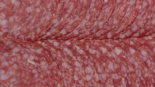 Close up Salami slices
