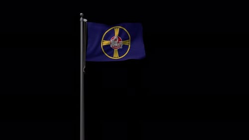 Realistic Waving Birmingham City Flag on Black Background