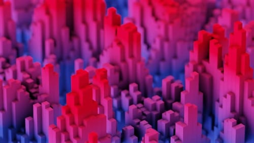 Abstract Pulsating Pixel Block Grid Loop Background