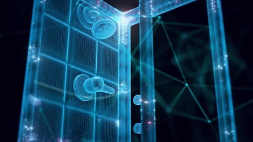 Bath Room Shower Hologram Close Up Hd