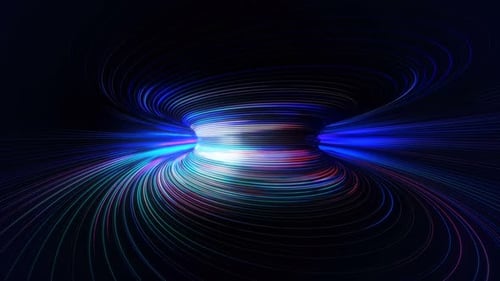 Fast Light Streaks Data Flow Chamber Blue Seamless Loop