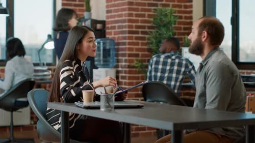 Business Meeting in Modern Office Workplace