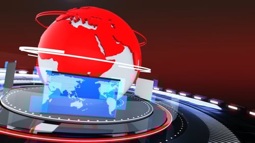 Introducción a las noticias de difusión, fondo de color rojo 5