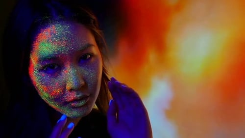 Faces with fluo effects