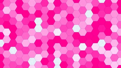 Dynamic Hexagonal Pattern Background with Flashing Pink and White Colors