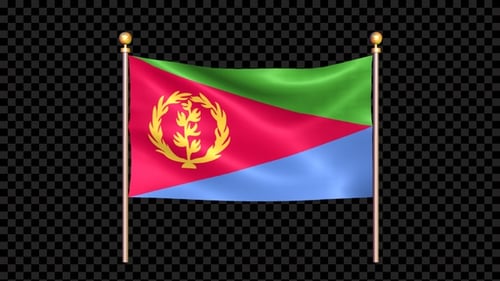 Waving Eritrean National Flag Loop with Alpha