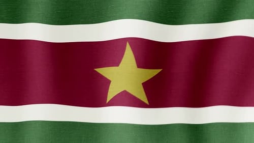 Suriname National Flag Waving Loop Background