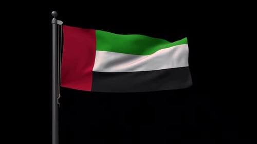 United Arab Emirates Flag Waving Seamless Loop