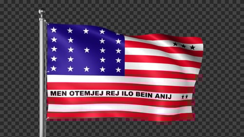 Seamless Loop Waving American Style Flag with Custom Text