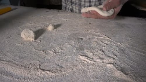 Making Dough With Flour To Make Turkish Pita