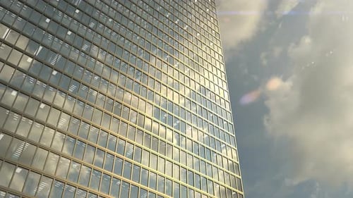 Office Building Windows and Skyscraper Building with Corporate Offices Loopable 4k