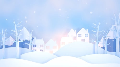 Christmas Winter Village Paper Art