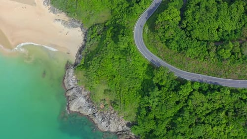 Windmill Viewpoint and Nai Han Beach in Phuket Province Thailand