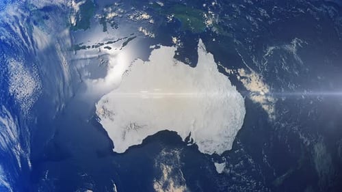 Realistic Earth Zoom Highlight Country Australia