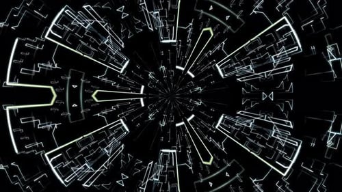 Glowing Geometric Lines Digital Tunnel Seamless Loop