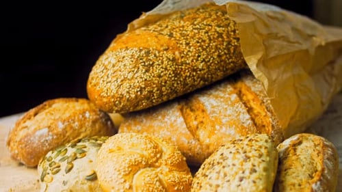 Artisan Breads Fresh From Bakery Displayed