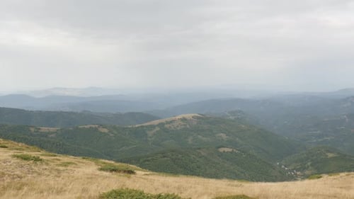 Tilting over valley under Midzor peak 4K 2160p 30fps UltraHD footage - Mountain ranges of Stara plan