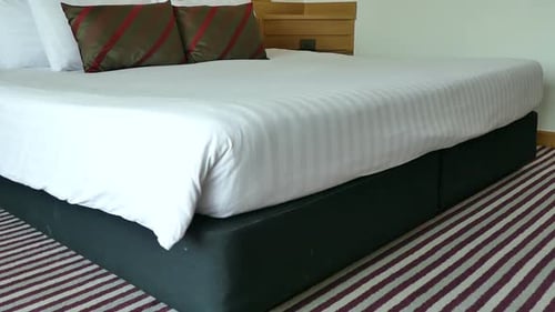 Pillow on bed decoration interior of bedroom