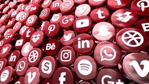 Modern 3D Social Media Icons Animated Background
