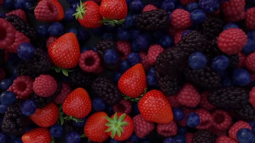Fruits Falling Top View