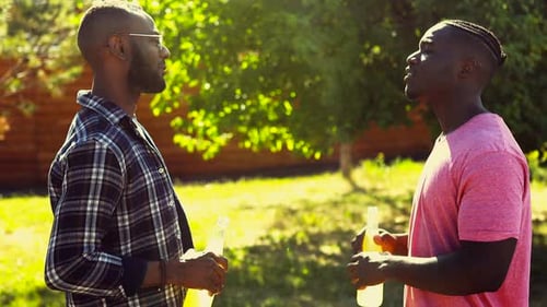 Latin American People Spending Evening Sunset Together in Summer Park