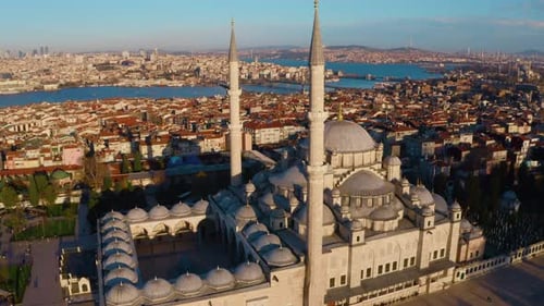 Aerial view of Fatih Mosque in Istanbul 04