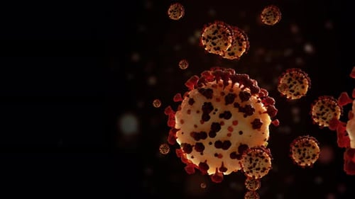 Animated 3D Microscopic Virus Cells Floating
