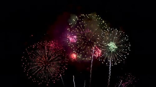 Explosive Fireworks Light Up Night Sky