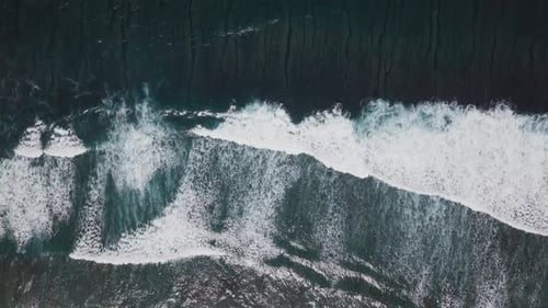 Waves Rolling From Above. Top Down View.