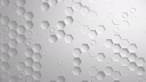 White Abstract Hexagon Geometric Surface Seamless Loop UHD