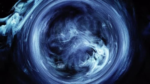 Vapor Swirl Logo Reveal Frame Blue Steam Circle