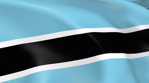 Waving Flag of Botswana Realistic Animation