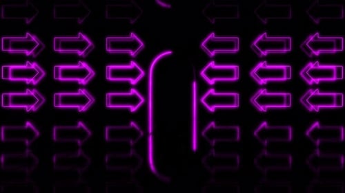 Etapa con flechas intermitentes moradas de bucle