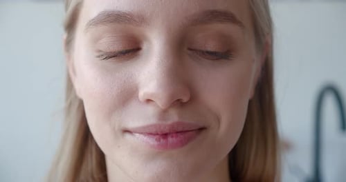 Smiling young woman portrait, attractive expression, beauty concept