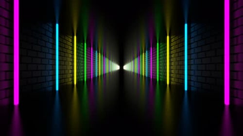 Colorful Neon Tunnel 4K
